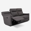 Sohva 3 istuma-asentoa rentouttava manuaalisesti säädettävä keinonahka moderni harmaa Kiros Malli