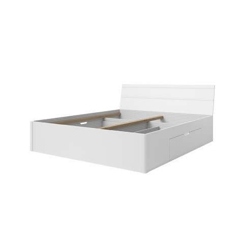 Valkoinen parisänky 160x200cm sälepohja laatikosto Loix Tarjous