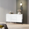 Moderni valkoinen lipasto Kinsha, 2 kaappia ja 3 laatikkoa Tarjous