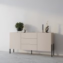 Moderni beige lipasto Sibel, 2 kaappia ja 3 laatikkoa, 184x40x89cm Alennusmyynnit