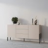 Moderni beige lipasto Sibel, 2 kaappia ja 3 laatikkoa, 184x40x89cm Alennusmyynnit
