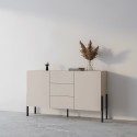 Moderni beige lipasto Autrey, 2 kaappia ja 3 laatikkoa, 140x35x63cm Alennusmyynnit