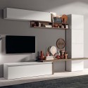 Moderni valkoinen kiiltävä puinen TV-seinäyksikkö Fantasy 03 Tarjous