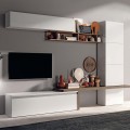 Moderni valkoinen kiiltävä puinen TV-seinäyksikkö Fantasy 03 Tarjous