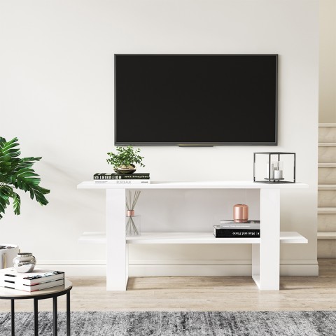 Moderni TV-taso Cornelia, 120x35x55 cm, valkoinen Tarjous