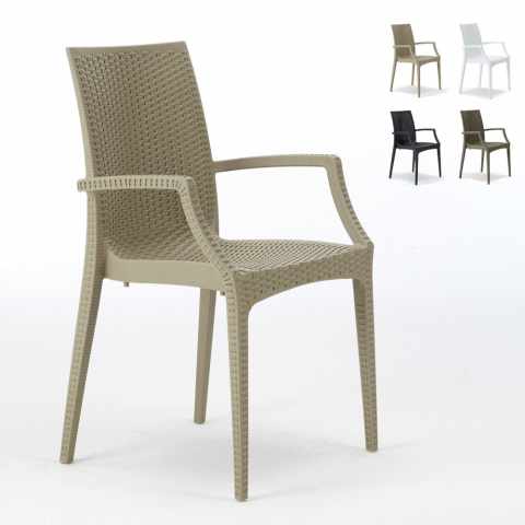 20 kpl Käsinojalliset tuolit polyrottinkia, baariin, pihalle Bistrot Arm Grand Soleil