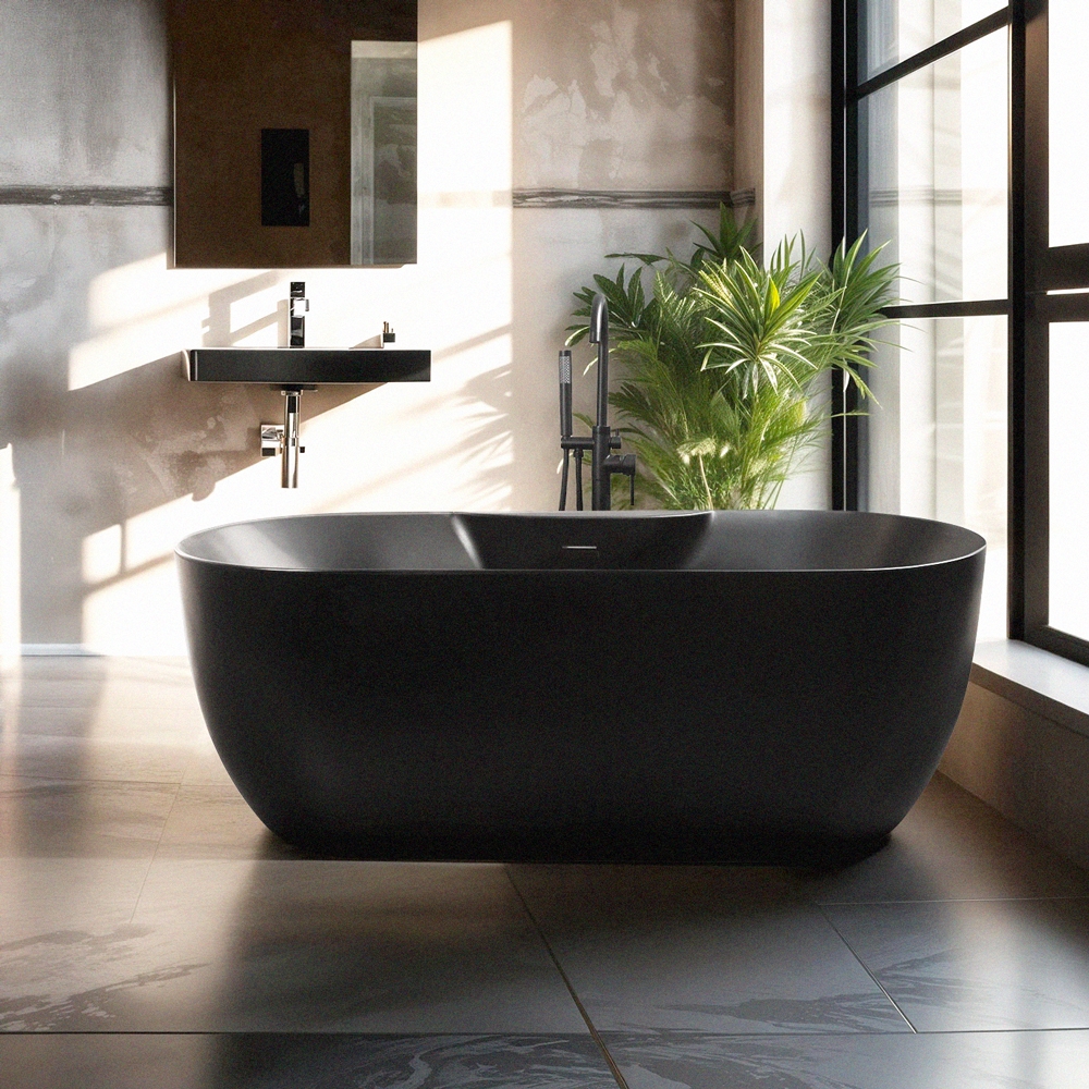 Vapaasti seisova mattamusta kylpyamme Heraklia Dark 170x75cm, soikea Tarjous