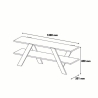 Mobiili-TV designo-oleskelutila 120cm valkoinen ja puu 2 hyllyä Basic Alennukset