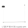 Genius L riippuvalaisin metallisella LED-valopalkilla 120 cm Alennukset
