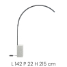 Metallinen kaari lattiavalaisin LED-valoilla H215cm Biblio M Luettelo