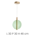 Lasinen ja metallinen riippuvalaisin Ø30cm Juis S Hinta