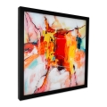 Abstrakti moderni taulu 64x64cm maalattu plexiglasiin musta kehys Tzarb Tarjous