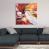 Abstrakti taulu 100x100 cm kangaspainatus, kohokuvio, Kanea Myynti