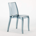 Musta neliöpöytä 70x70cm ja kaksi värikästä läpinäkyvää tuolia Cristal Light Platinum Hinta