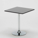 Musta neliöpöytä 70x70cm ja kaksi värikästä läpinäkyvää tuolia Dune Platinum Ominaisuudet