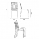 Valkoinen neliöpöytä 70x70cm ja kaksi värikästä läpinäkyvää tuolia Dune Titanium Mitat