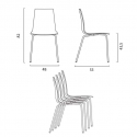 Valkoinen neliöpöytä 70x70cm ja kaksi värikästä tuolia Lollipop Titanium 