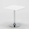 Valkoinen neliöpöytä 70x70cm ja kaksi värikästä tuolia Lollipop Titanium 