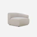 Yuna-2: Kaksipaikkainen kaareva modulaarinen sohva, beige kangas Varasto