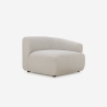 Yuna-2: Kaksipaikkainen kaareva modulaarinen sohva, beige kangas Varasto