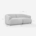 Yuna-2: Kaksipaikkainen kaareva modulaarinen sohva, beige kangas Hinta