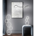 Nural - Moderni LED-lattiavalaisin, 5 rengasta, himmennettävä valo Tarjous