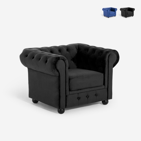 Sohvatuoli klassiseen tyyliin Chesterfield-samettia Coventry Tarjous