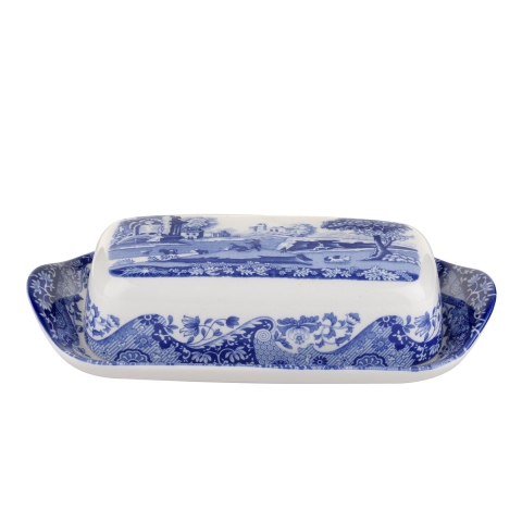 Terrakotainen koristeellinen englannintyylinen voiastia Blue Italian Tarjous