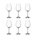 Setti 6 valkoviinilasia Goccia-design keittiöön tai ravintolaan, 21,5 cm Tarjous