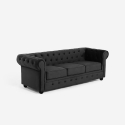Kolmen istuttava Norwich Chesterfield-sohva, klassista vintage-tyyliä, samettia Valinta