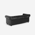 Kolmen istuttava Norwich Chesterfield-sohva, klassista vintage-tyyliä, samettia Malli