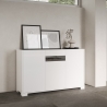 Moderni 3-ovinen senkki savulasilla 130x40x81 Riflesso Myynti