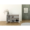 Moderni 3-ovinen senkki savulasilla 130x40x81 Riflesso Varasto