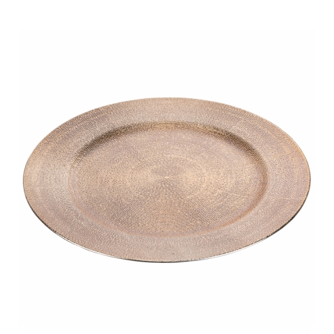 Setti 6 pöytäaluslautasta kohokuvioisella kultakoristeella 33 cm XMas Tarjous