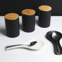 Setti: 3 keittiöpurkkia keramiikasta, kansi Shade of Shape Geometrie Valinta