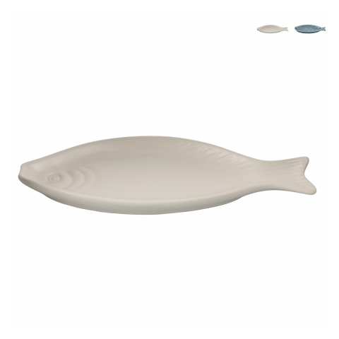 Soikea tarjoiluastia keramiikkaa meriaiheinen design 31x12,5 cm Kos Tarjous