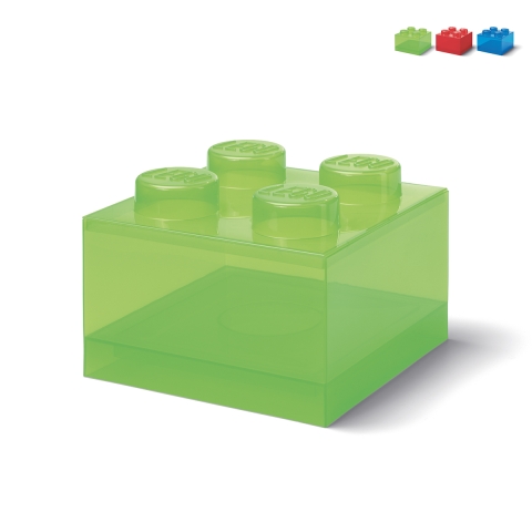 Läpinäkyvä säiliö kannella LEGO Brick 4 nappia Tarjous