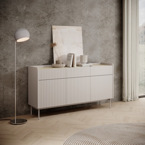 Bitter moderni beige ruokailotason kaappi, 3 laatikkoa, 3 ovea Tarjous
