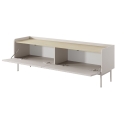 Moderni matala TV-taso, 2 kääntöovea, beige, 153x50x38 Bitter Alennukset
