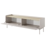 Moderni matala TV-taso, 2 kääntöovea, beige, 153x50x38 Bitter Alennukset