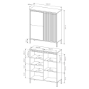 Korkea designkaappi, 3-ovinen, olohuoneeseen tai eteiseen, Kergi Hinta