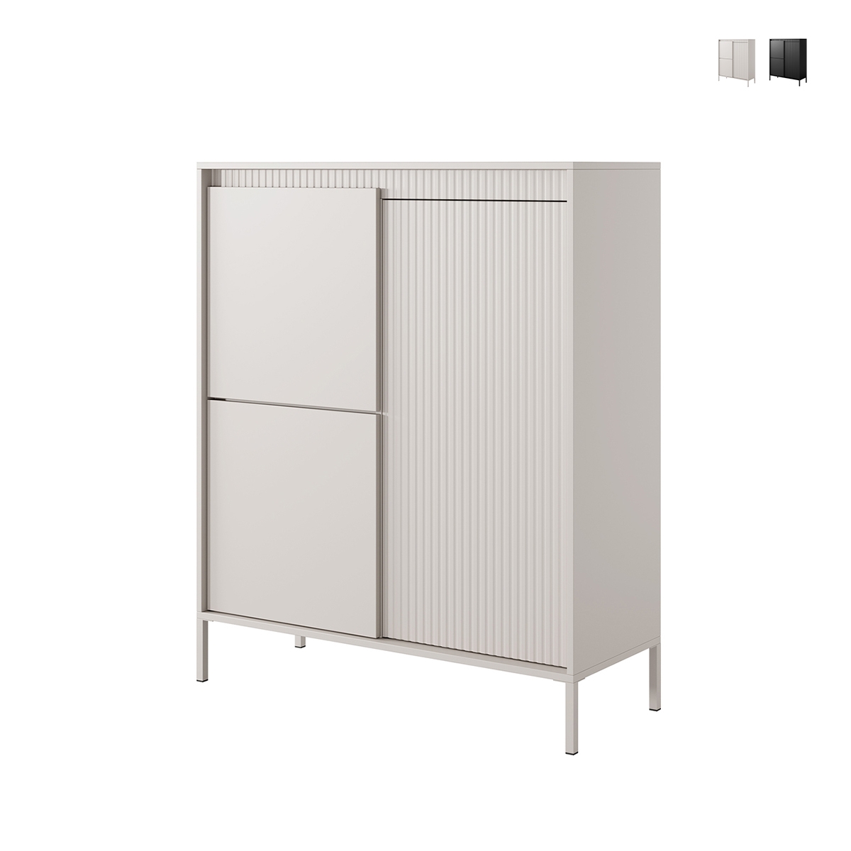 Korkea designkaappi, 3-ovinen, olohuoneeseen tai eteiseen, Kergi Tarjous