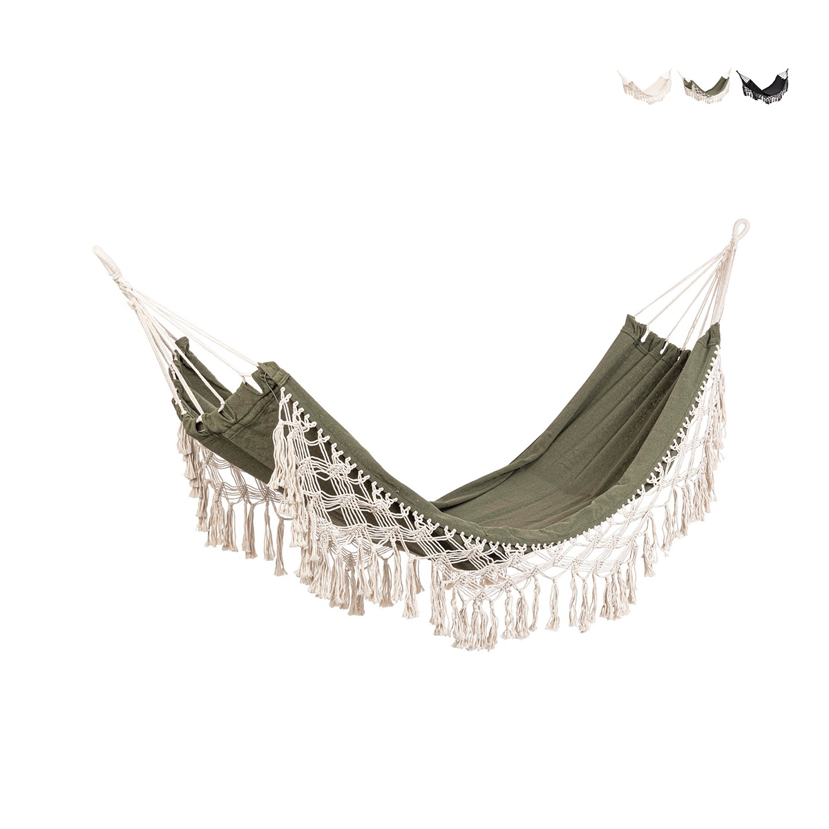 Boho chic -tyylinen puuvillainen puutarhakeinu 200x100 Bizzotto Eldoris Tarjous