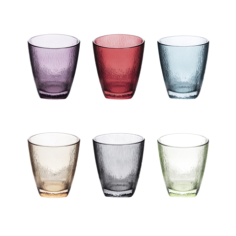 6 kpl värikäs lasinen vesilasisetti 330 ml Color Tarjous