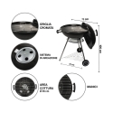 Pyöreä hiiligrilli 55 cm kannella ja pyörillä Ardena Valinta