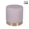 Ostara sylinterimäinen samettiefektinen design-pouf kultaisella reunalla Tarjous