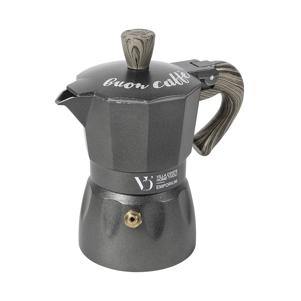 Alumiininen 3 kupin mokkakeitin puukahvalla Buon Caffè Tarjous Alumiininen 3 kupin mokkakeitin puukahvalla Buon Caffè Tarjous