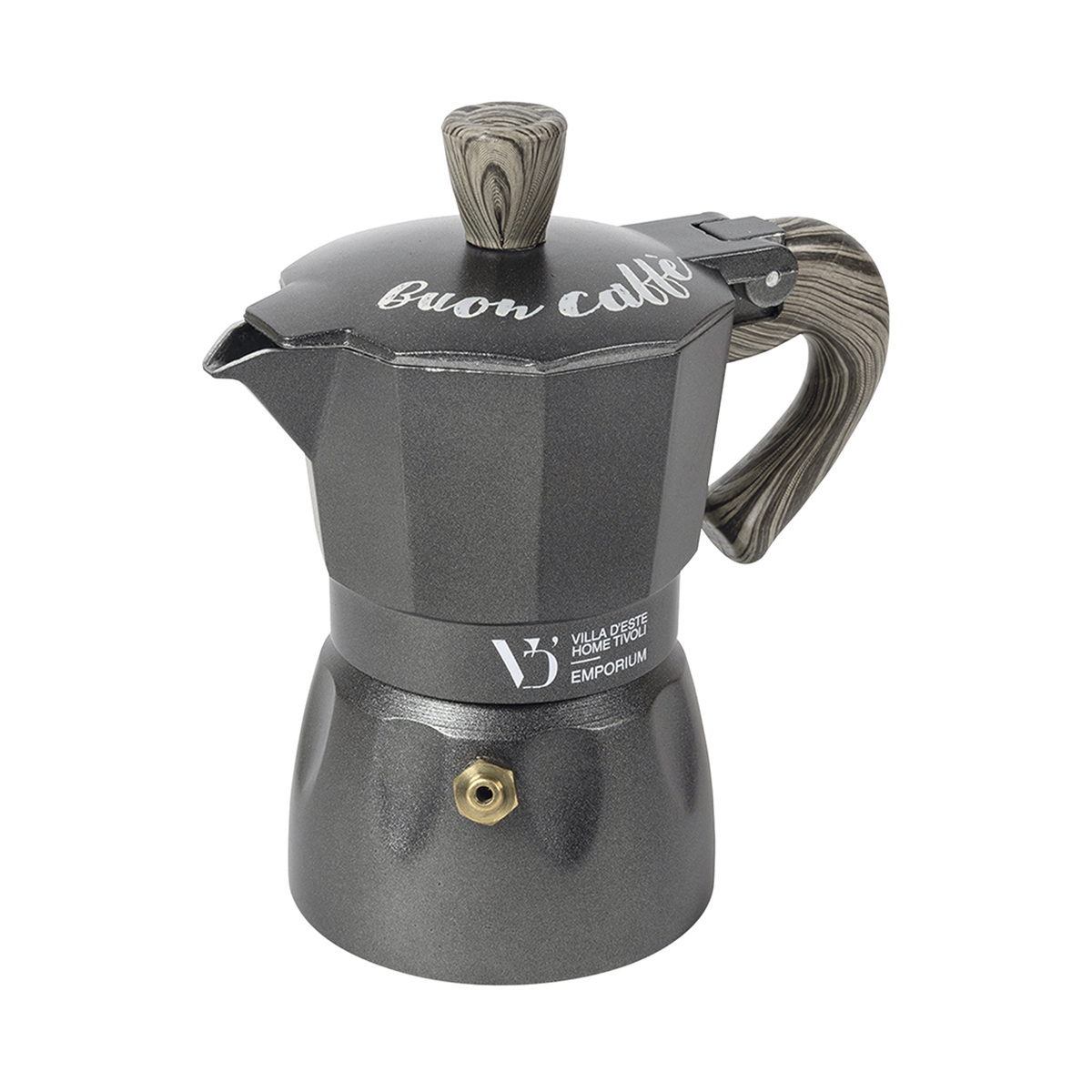 2 kupin alumiinista kahvinkeitin, puujäljitelmäkahva Buon Caffè Tarjous 2 kupin alumiinista kahvinkeitin, puujäljitelmäkahva Buon Caffè Tarjous