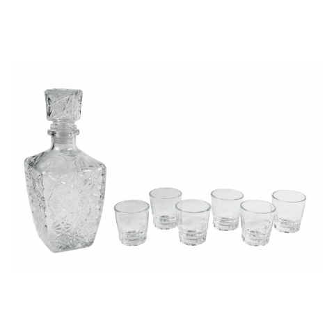 Lasipullosetti keittiöön: Karahvi + 6 Diamante-lasia Tarjous