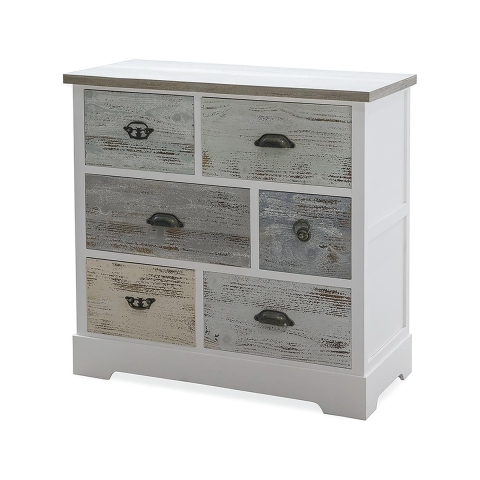 Shabby chic -puinen lipasto, 6 laatikkoa, 77x35x77 cm, Decapé Tarjous